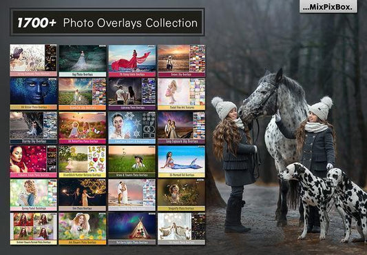 1700+ Photo Overlays, Long Exposure, Glitter, Number Balloons, Digital Papers + More!